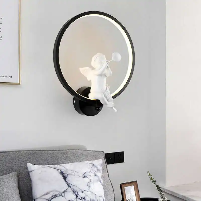 Baby Nursery Wall Lights - Nordische Warme Engel-Wandleuchte Moderne Wohnzimmer Schlafzimmer