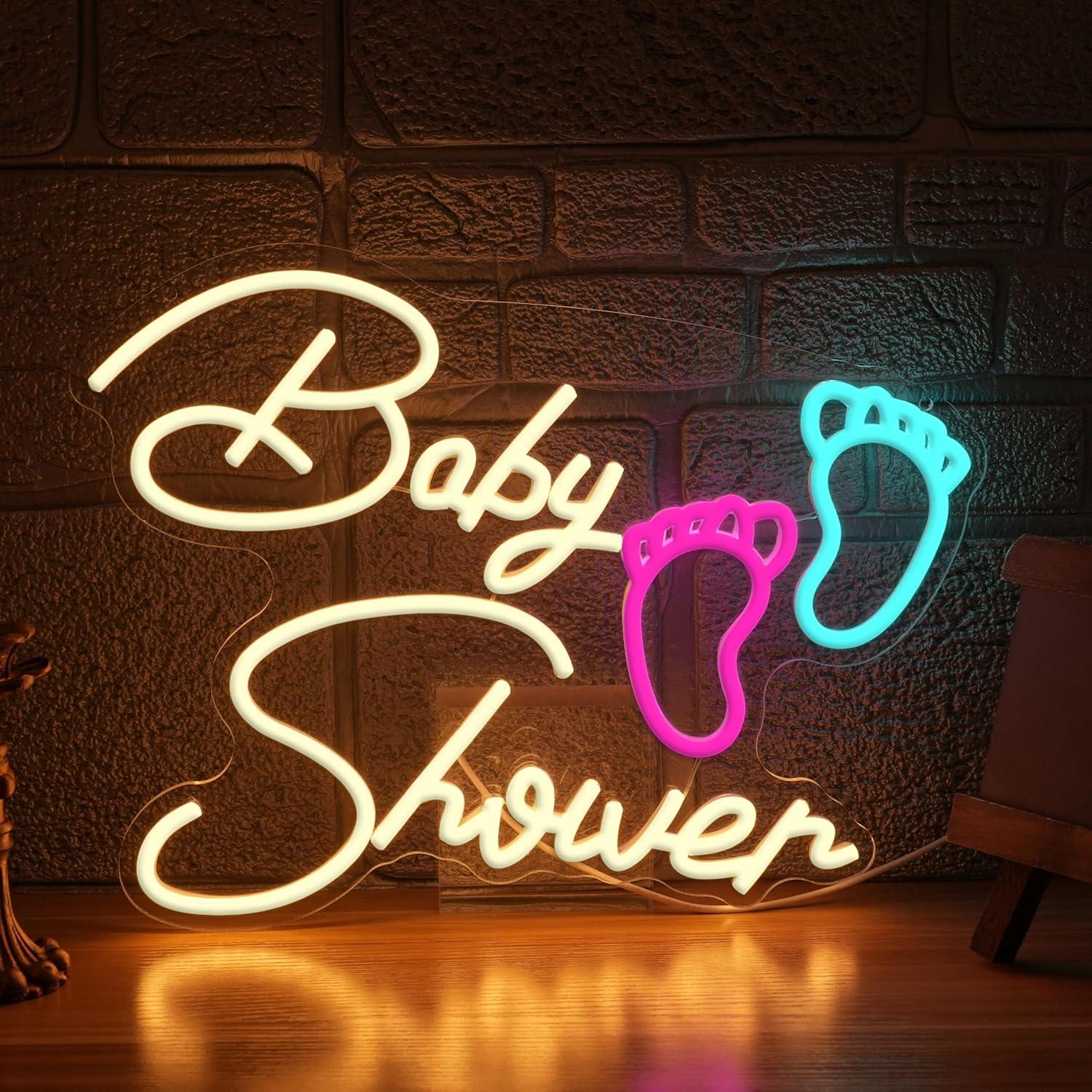 Baby Nursery Wall Lights - Baby-Shower-Neonschild USB-dimmbares LED-Licht für Kinderzimmer, Baby-Shower-Party,