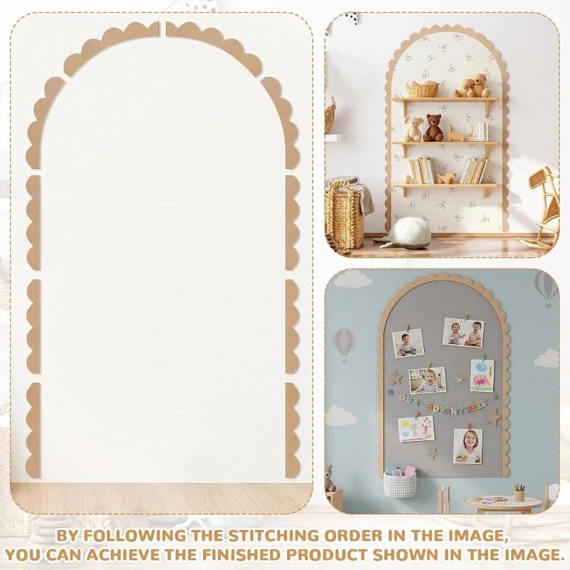 Baby Nursery Frames - Holz-Wandbogen-Deko DIY Unbehandelter Holzrahmen Gezackte Bastelverzierungen