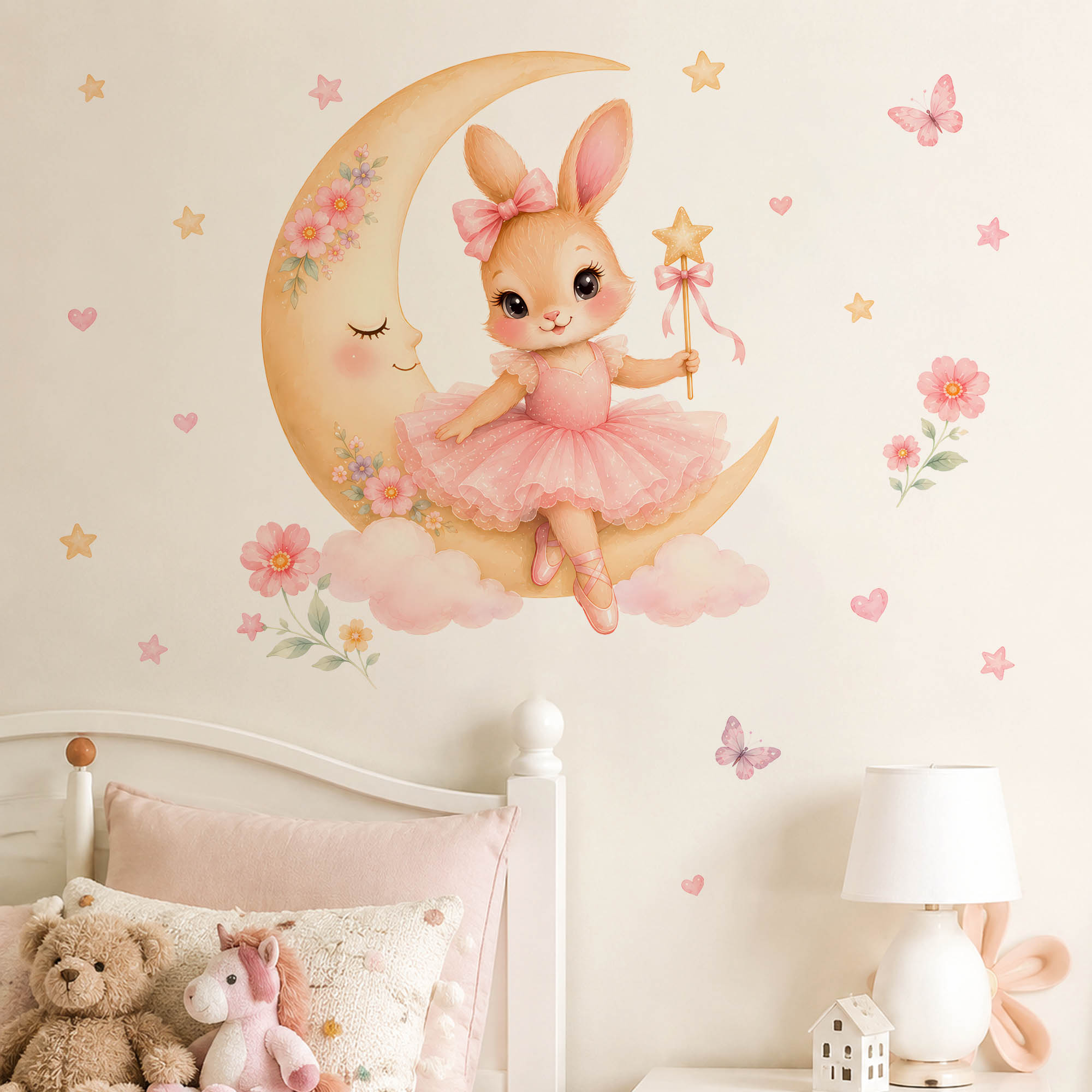 Aquarell Ballerina Häschen Mon – Baby Nursery Decor Girl Bewertung und Preis