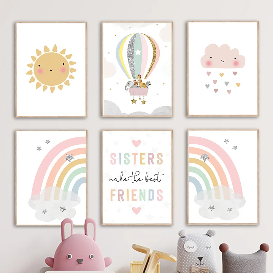 Giraffe Elefant Heißluftballon – Baby Nursery Decor Girl Bewertung und Preis